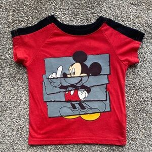 Disney Jr. Baby Boys 18M Red and Black Mickey Mouse Graphic T-Shirt